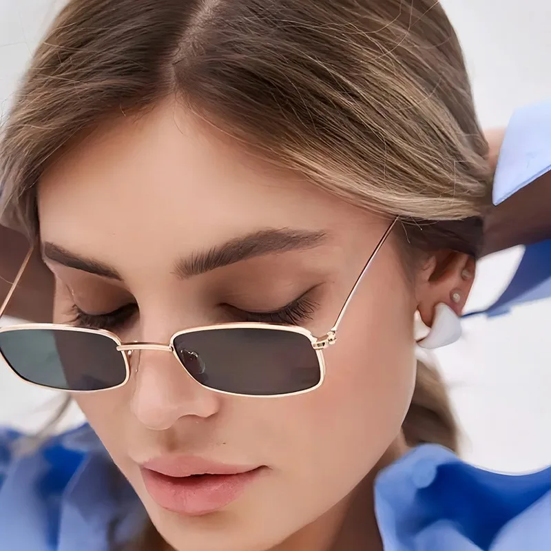 New Small Square Sunglasses Wo - Metal Photo Panel ulasan dan harga