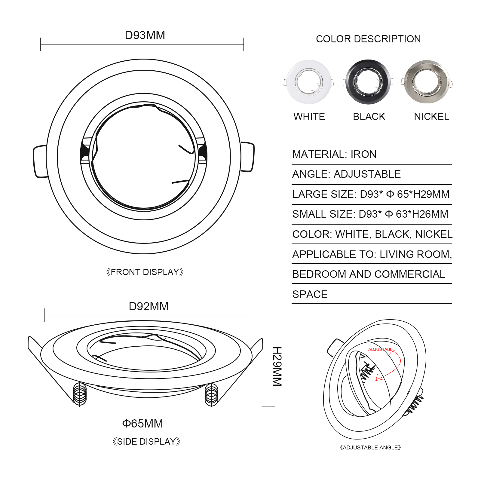 10pcs Recessed LED Ceiling Fra - Metal Photo Panel ulasan dan harga