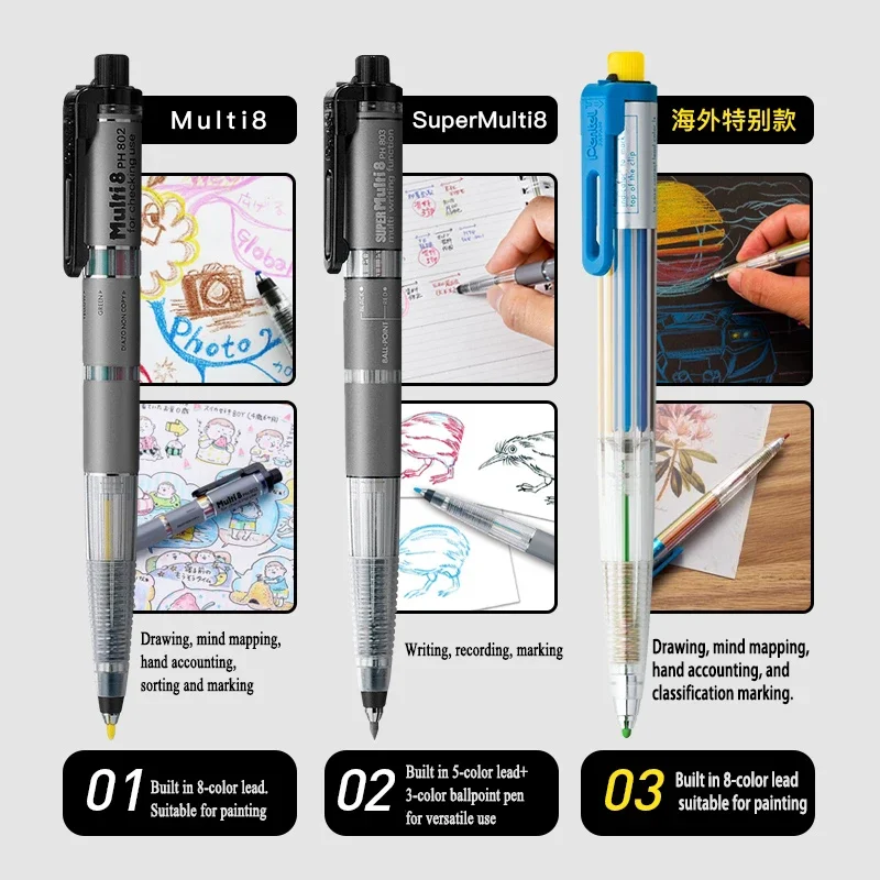 Japan Pentel Multi+8 Mechanica - Pentel Pen Energel ulasan dan harga